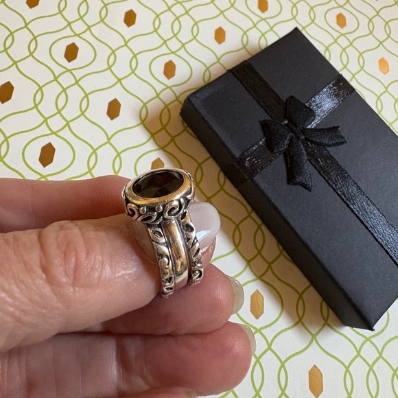 Silpada Smoky Quartz 3-Ring Stack - Picture 1 of 5